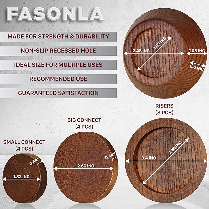 FASONLA Bed Risers, Furniture Risers Can be Adjusted to 2'' 3''or 4'', Lifts - Image 3