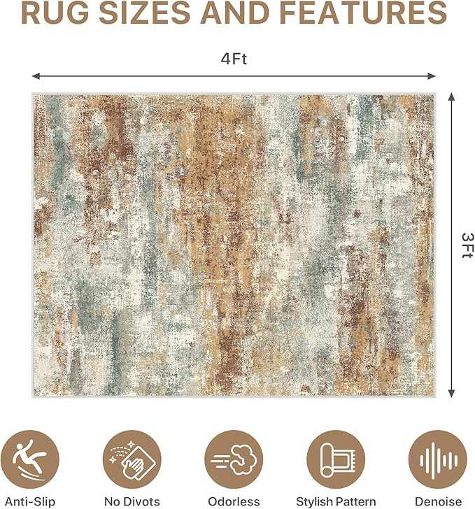 Office Chair Mat for Hardwood Tile Floor, Abstract 36"X 48" Desk Mats for - Image 9