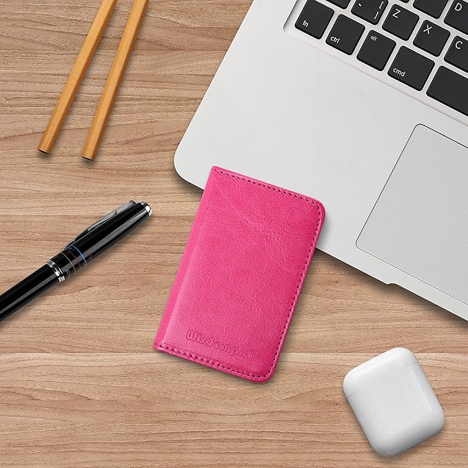 Wisdompro Business Card Holder, 2-Sided PU Leather Folio Name Card Holder - Image 7