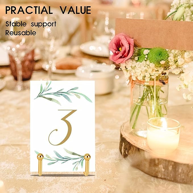 Decolore 6 inch 3 Pack Gold Metal Display Stands Plate Stands Plate Holder - Image 4