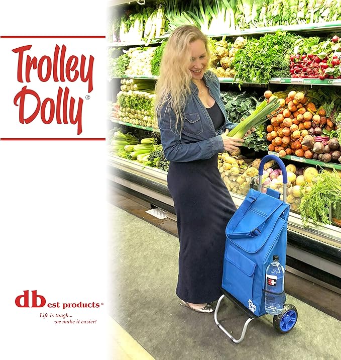 dbest products Trolley Dolly Blue Foldable Shopping cart - Image 6