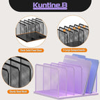 Kuntine.B Desk File Organizer Upright Mesh Desktop Organizer File Sorter Office - Image 4