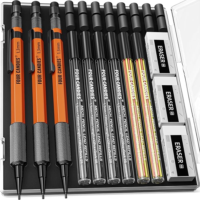 Four Candies 3PCS 1.3mm Mechanical Pencil Set by FourCandies