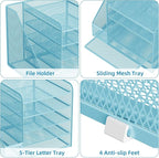 Marbrasse Desk Organizers and Accessories, 5-Tier Paper Letter Tray Organizer - Image 4
