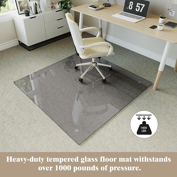 Koonmi Tempered Glass Chair Mat - Image 4