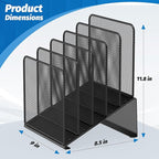 2 Pack Inclined 5-Section Desk File Organizer, Vertical File Folder Holder File - Image 2