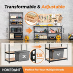 HOMEDANT 35.9" W 5 Tier Heavy Duty Garage Shelving Adjustable Metal Rack - Image 5