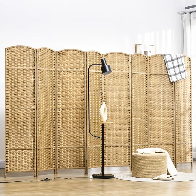 HOMCOM Room Divider, 8 Panel Folding Privacy Screen, 5.6' Tall Freestanding - Image 2