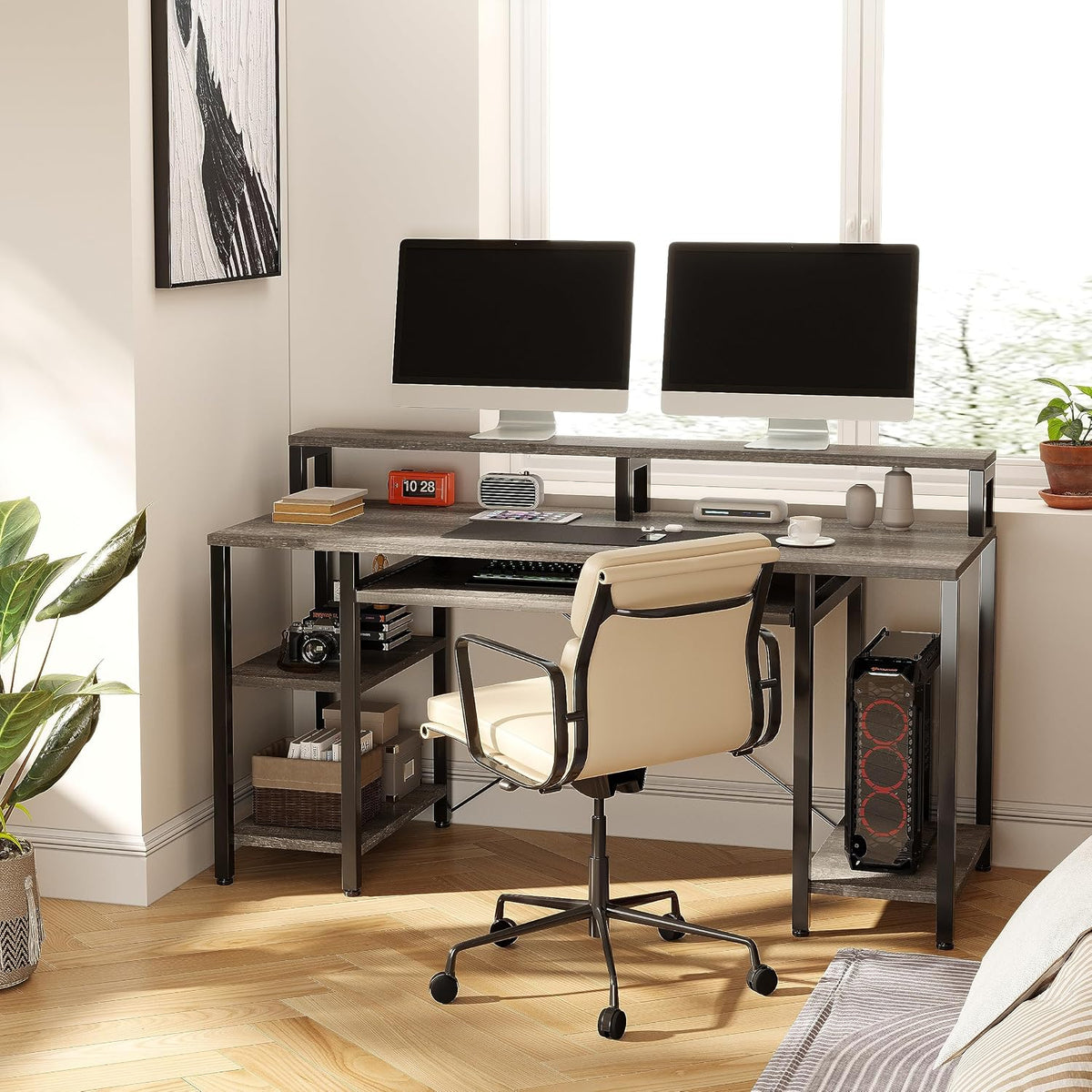 VERMESS Computer Desk- 48 Inch Home Office Desk with Keyboard Tray, 47" ...