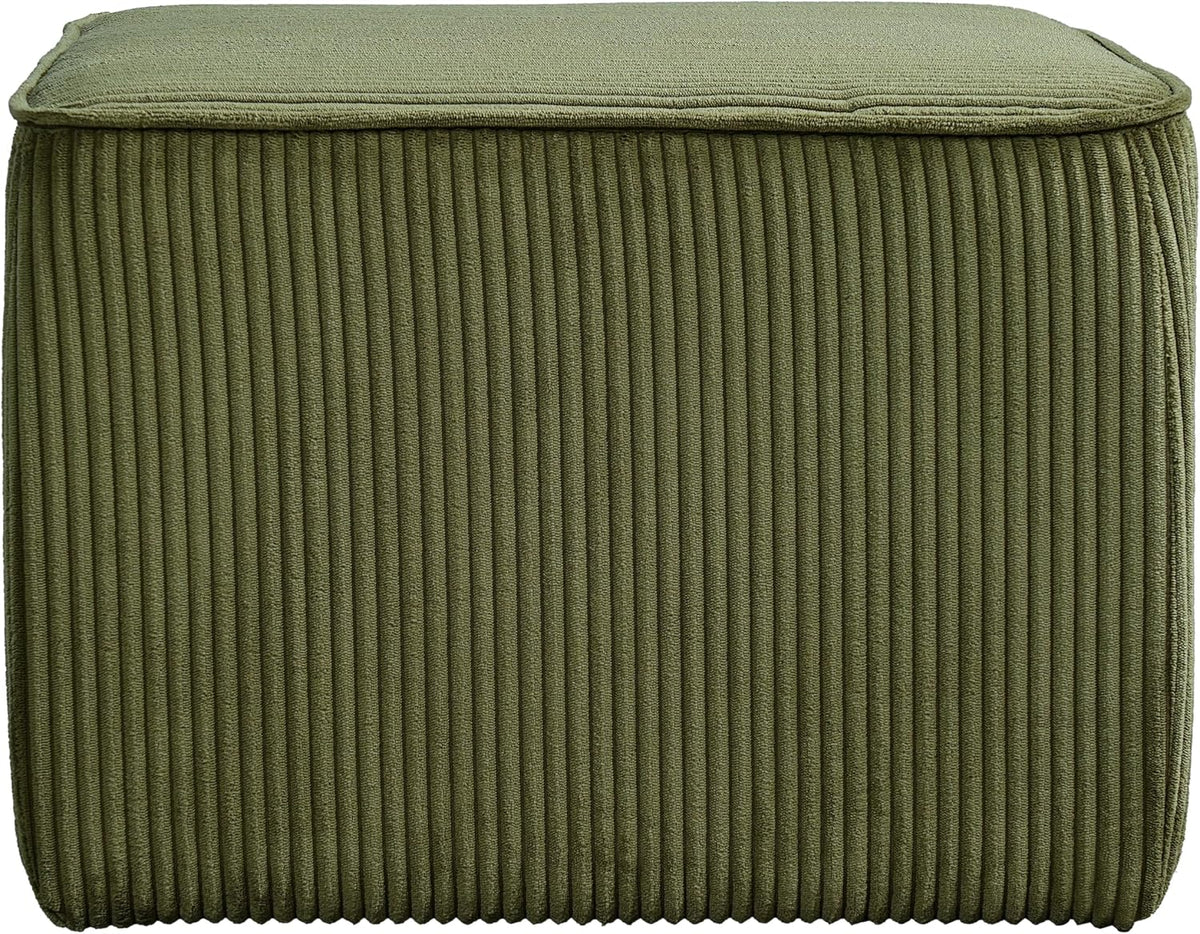 Christopher Knight Home Isa Corduroy Pouf Ottoman Foot Rest, Square Fabric Po...