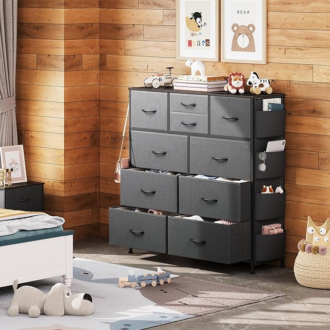 WLIVE Dresser for Bedroom with 10 Drawers, Fabric Dresser Chest of Drawers with - Image 4