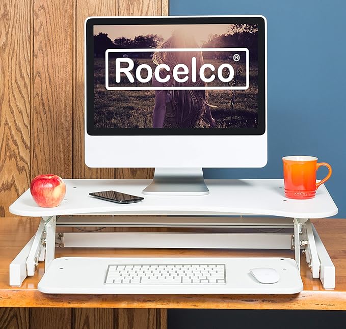 Rocelco 32" Height Adjustable Standing Desk Converter - Image 5