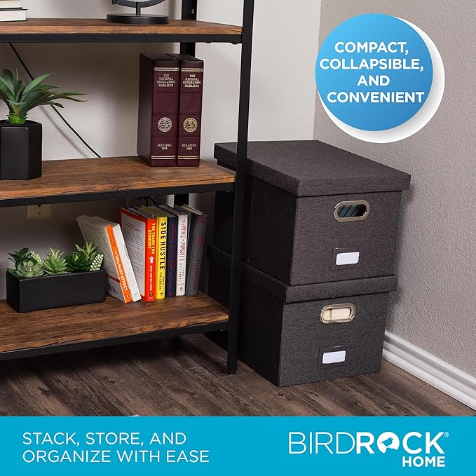 Internet's Best Collapsible File Storage Organizer | Decorative Linen Filing & - Image 4