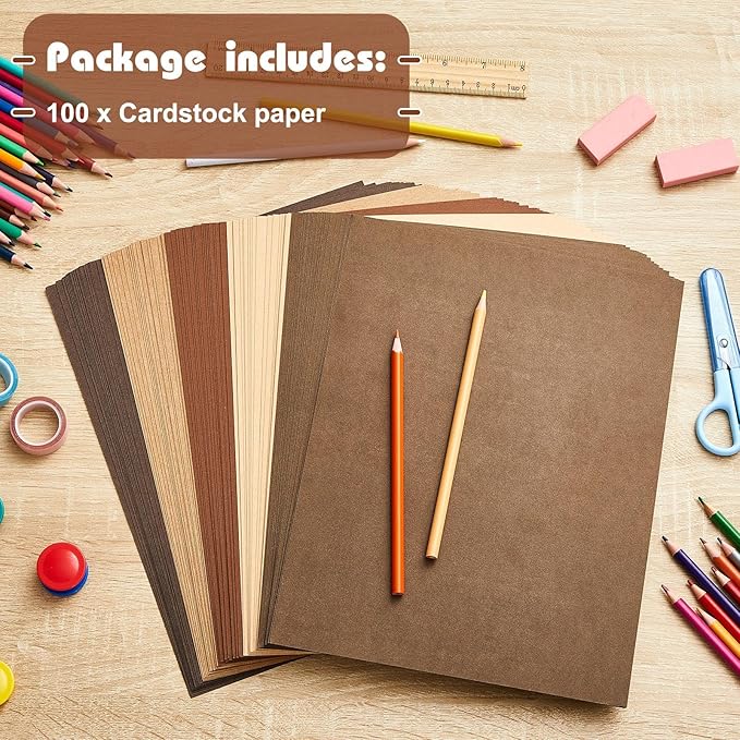 Sinmoe 100 Sheets 5 Shades Cardstock Paper 8.5 x 11 Inches 180gsm Solid Core - Image 3