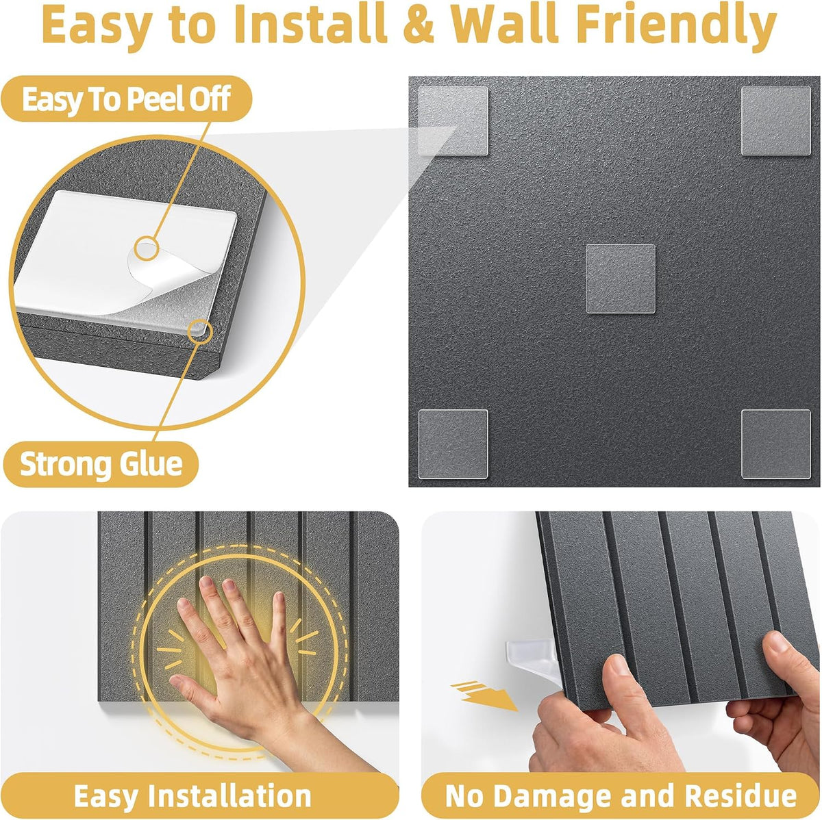 Large Cork Board for Walls Bold-Stripe Bulletin Board with 60 Adhesive Tabs