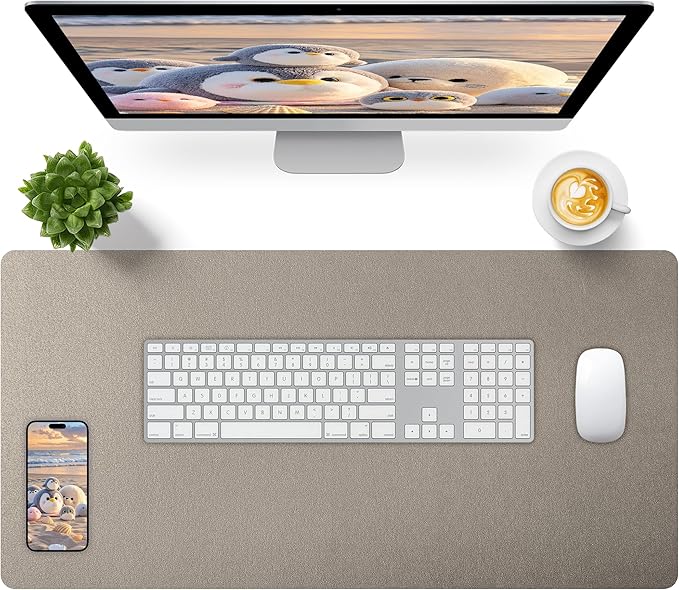 Bloss Pearl Gray Desk Mat 31.5"x15.7", Desk Matt by Bloss