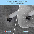 Office Chair Mat for Low Pile Carpet, Studded Carpet Floors Protector Mat for - Image 2