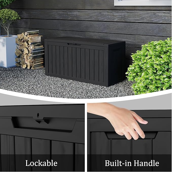 TARKARI 90 Gallon Lockable Resin Deck Box - Image 7