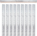 Breman Precision Metal Ruler 24 Inch Cork Back – 10 Pk Stainless Steel Straight by WAPortman