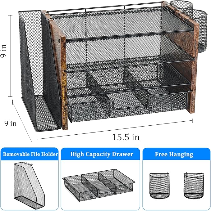 OPNICE Desk Organizer, 4-Tier Desktop File Organizer - Image 3
