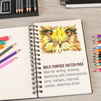 U.S. Art Supply 5.5" x 8.5" Premium Hardbound Sketch Book, 2 Pack, 80 Sheets - Image 5