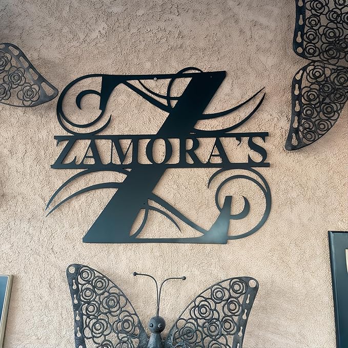 Personalized Metal Name Signs, Split Letter Monogram Wall Decor, Custom Last - Image 9