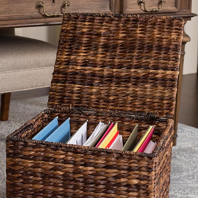 BIRDROCK HOME Seagrass Rolling File Cabinet - Image 7