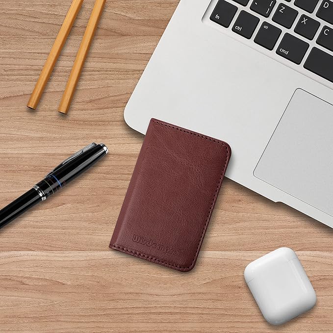 Wisdompro Business Card Holder, 2-Sided PU Leather Folio Name Card Holder - Image 7