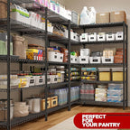 REIBII 5 Tier Wire Shelving Storage Shelves Loads 1430LBS, 2 Pack - Image 3