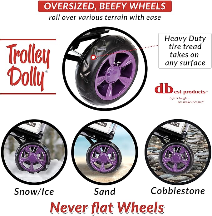 dbest products Trolley Dolly Purple Foldable Shopping cart - Image 3
