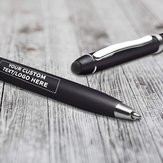 DISCOUNT PROMOS Custom Twist Action Plastic Stylus Pens, Personalized Bulk Pack - Image 7