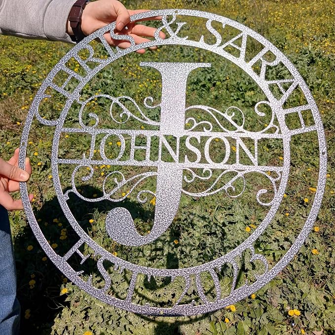 Personalized Family Name Sign, Split Letter Monogram Wall Art Decor, Durable - Image 7