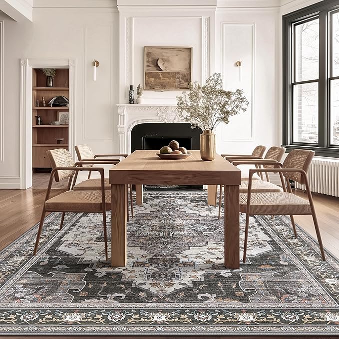 GENIMO 8x10 Area Rugs for Living Room, Machine Washable Non Slip Vintage Rugs - Image 7