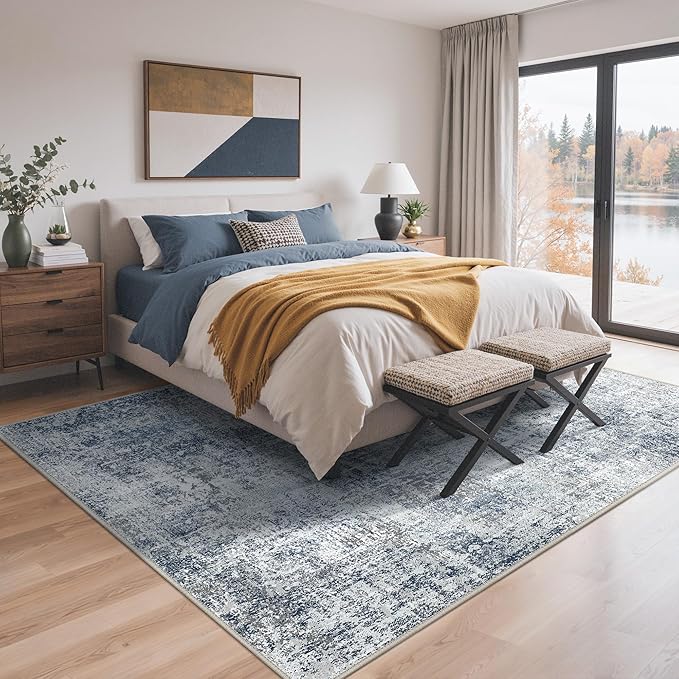 GENIMO Washable Area Rugs for Living Room, 8x10 Modern Non Slip Rugs, Low Pile - Image 3
