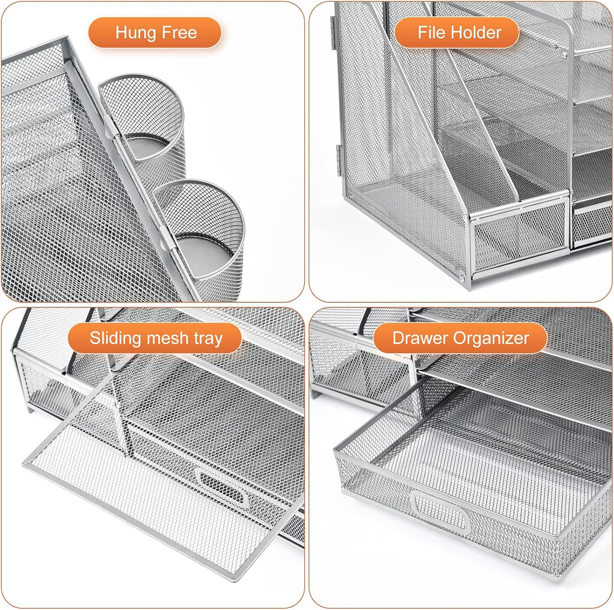 Marbrasse Desk Organizer with File Holder, 5-Tier Paper Letter Tray Organizer...