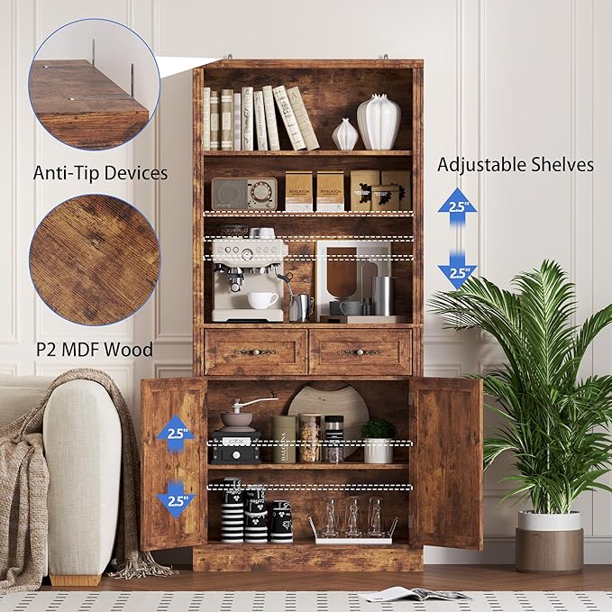BORNOON 71.4" Tall Bookshelf - Image 5