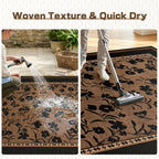 dweike easy jute non slip runner rug, 2x6, side view