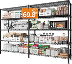 REIBII 1600LBS Storage Shelves 69.8''W Metal Shelving 5 Tier Wire Shelving Unit by REIBII