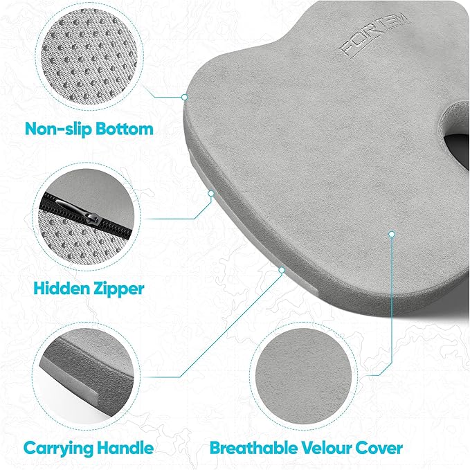 FORTEM Seat Cushion, Office Chair Cushion, Lumbar Support Pillow - Image 4