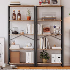 IRONCK Bookshelves and Bookcases, 31.5in Wide Shelf 5-Tier Ladder Shelf - Image 2