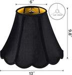 GOSO Black Scalloped Lamp Shades Set of 2 Medium Replac, Braids - Image 2