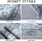 Rugcomf Runner Rug 2'6''x8' Hallway Washable Boho Soft Area Rug Non-Slip Faux - Image 6