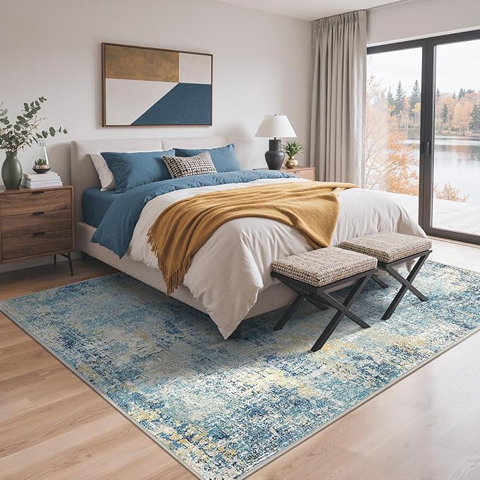 GENIMO Washable Area Rugs for Living Room, 8x10 Modern Non Slip Rugs, Low Pile - Image 4