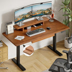 ONBRILL Standing Desk with Drawer, 55x23.6 Inches Solid Wood Desktop Stand Up by ONBRILL