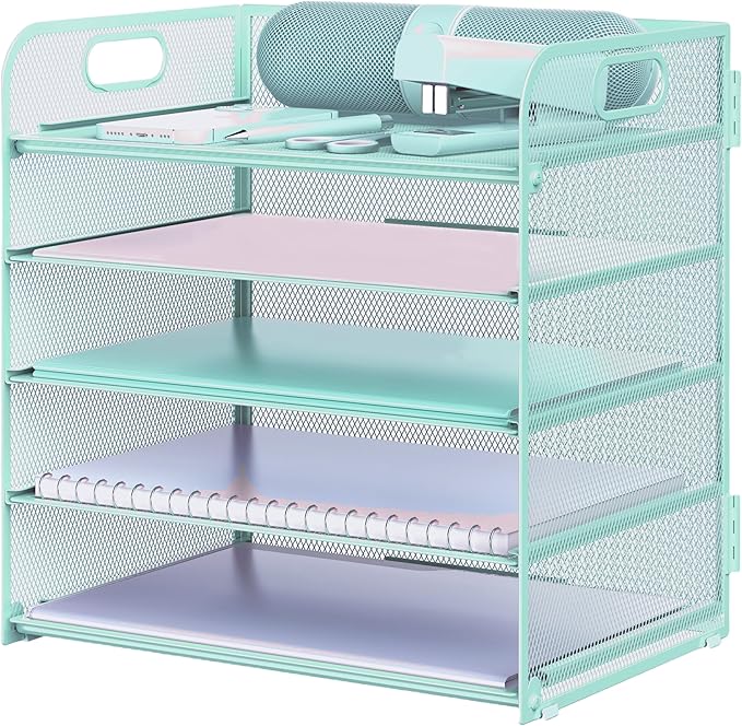 Letter Tray Paper Organizer 5-Tier Desk Organizer File Organizer Paper Holder by Sinboun