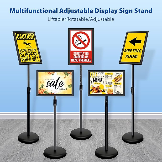 VAIIGO 6Packs 11x17 Inch Adjustable Pedestal Poster Sign Stand, Heavy Duty - Image 2