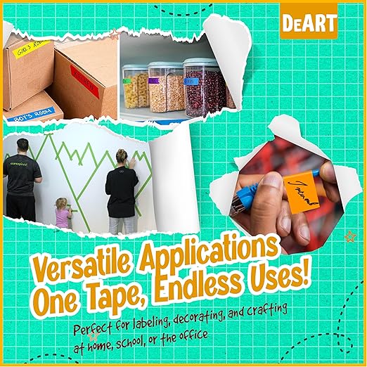 DEART Colored Masking Painters Labeling Tape Masking Tape 1 inch Color Painter - Image 8