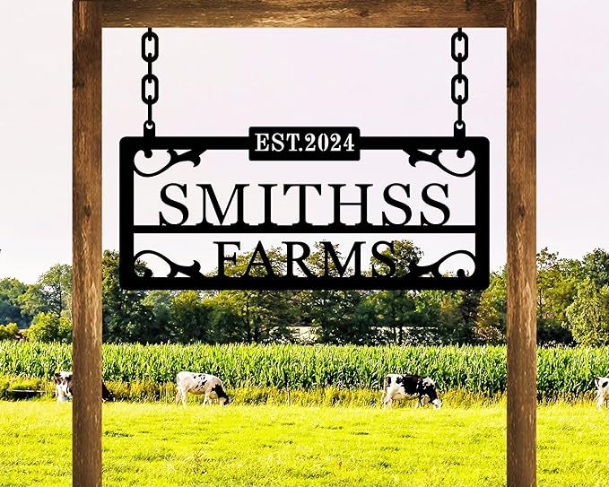 Personalized Hanging Metal Farm Signs, Personalized Outdoor Ranch Sign - Image 3