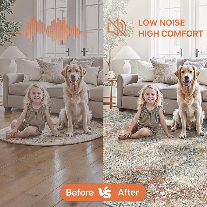 GENIMO Washable Area Rugs for Living Room, 8x10 Modern Non Slip Rugs, Low Pile - Image 4