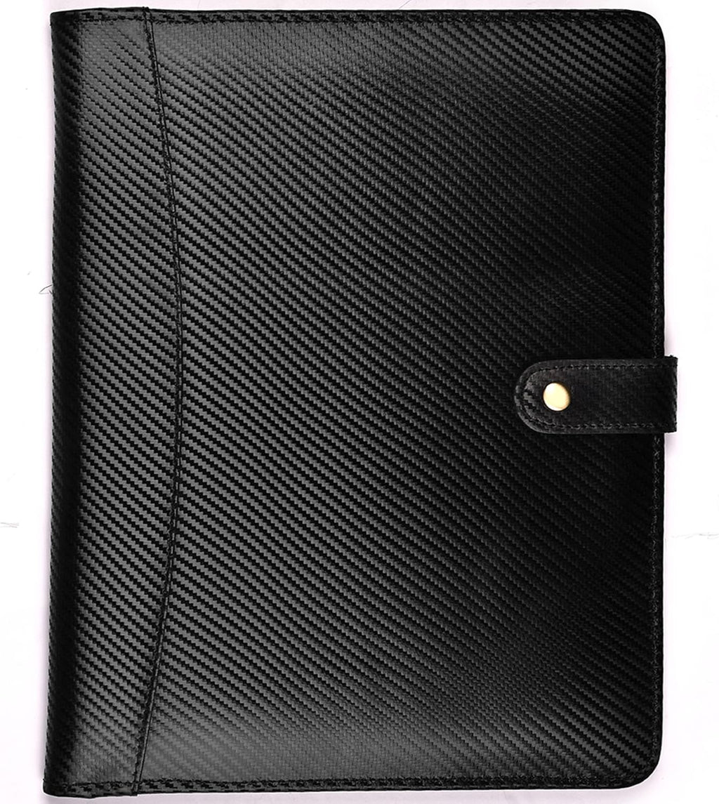 LEATHER VILLAGE Portfolio Professional Organizer– Carbon Fiber Genuine Leather